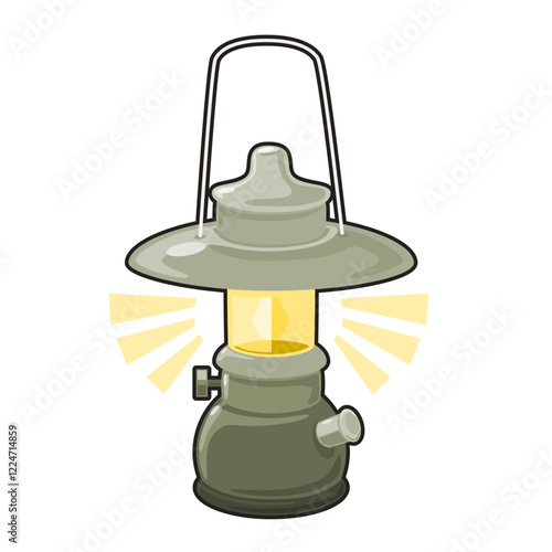illustration of a vintage lantern lamp on a white background