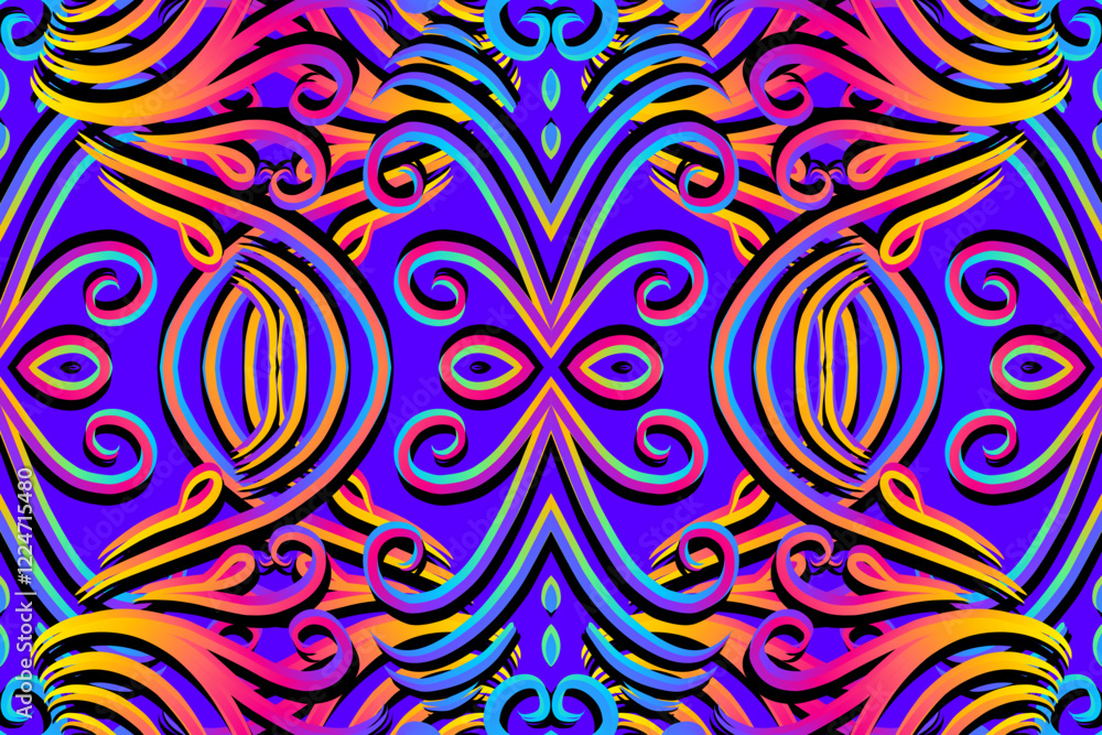 Beautiful classic design colourful background with flower leaf line art pattern of indonesian culture traditional batik Beautiful classic design colourful background with flower leaf line art pattern of indonesian culture traditional batik