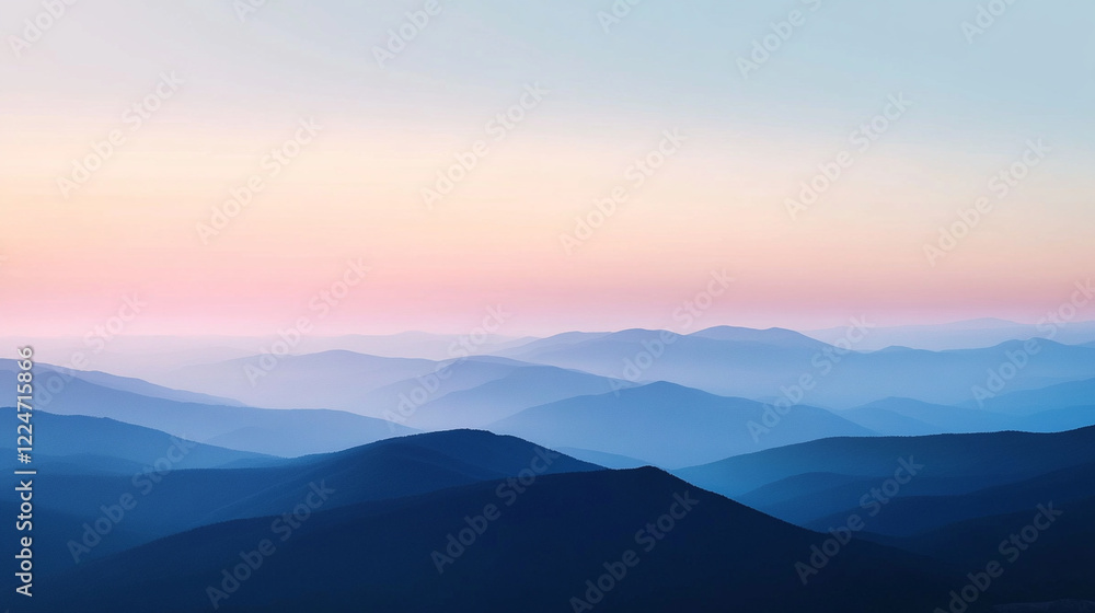 Fototapeta premium A smooth gradient background transitioning from deep navy blue at the bottom to soft sky blue at the top, creating a calming and atmospheric effect.