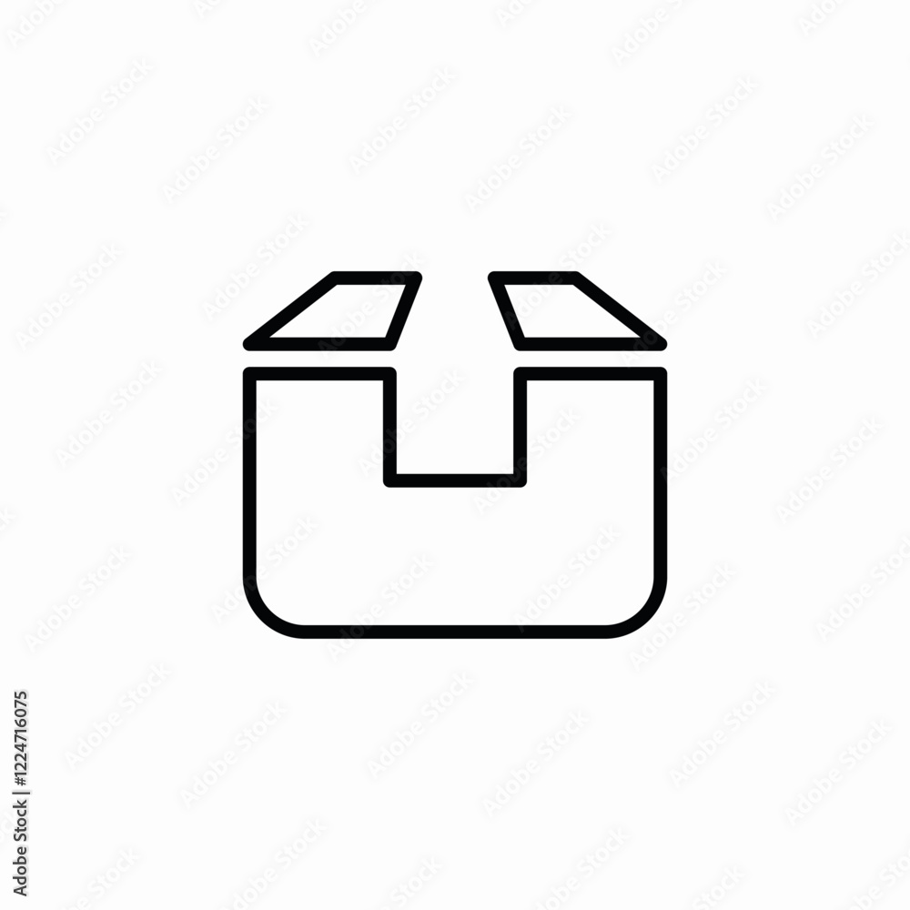 Open box package icon vector sign Open box package icon vector sign