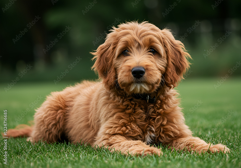 Fototapeta premium golden doodle dog isolated 