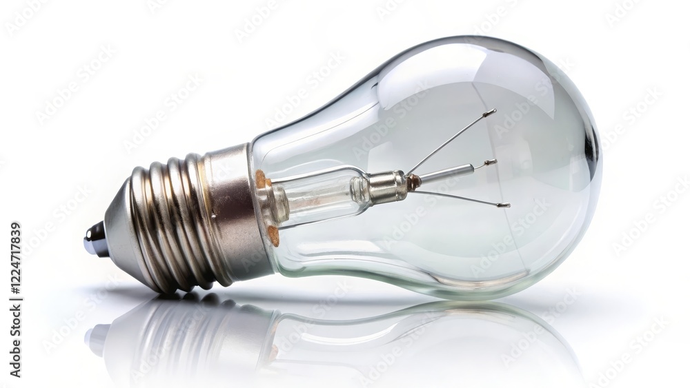 Incandescent Light Bulb on White Background Incandescent Light Bulb on White Background