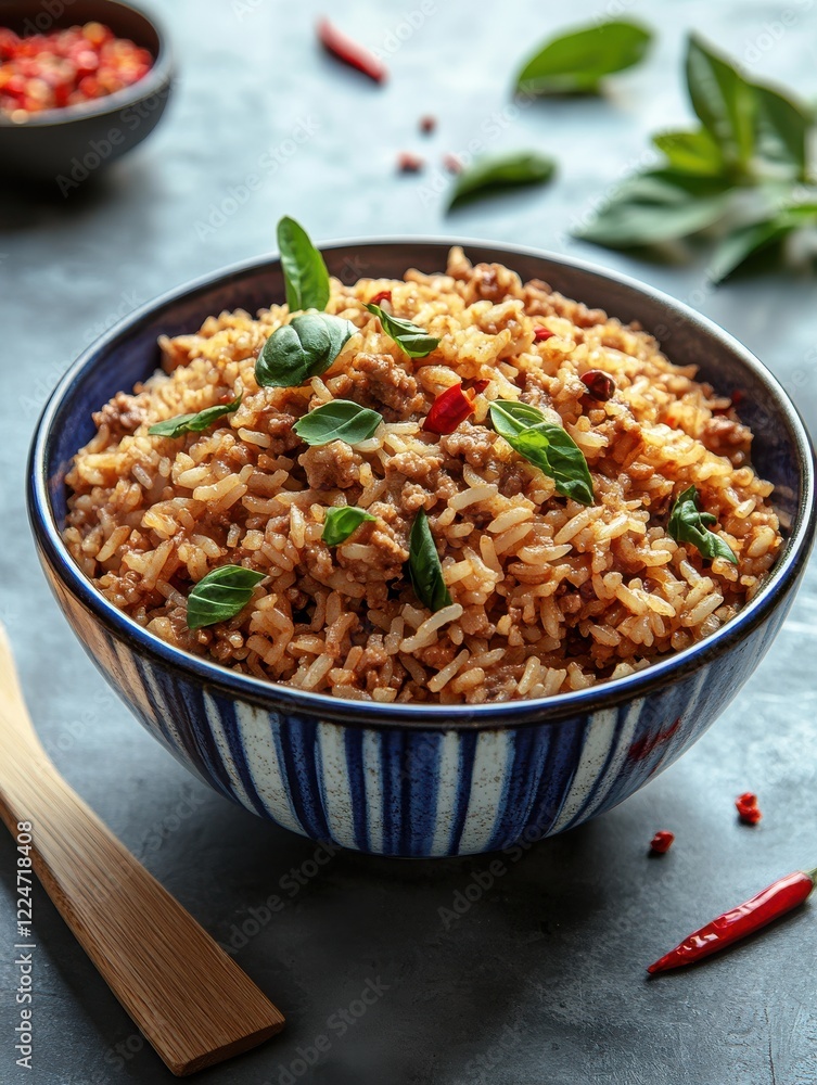 Delicious Spiced Rice Dish with Fresh Herbs and Red Pepper Flakes Delicious Spiced Rice Dish with Fresh Herbs and Red Pepper Flakes