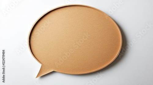 Kraft paper conversation bubble against white backdrop