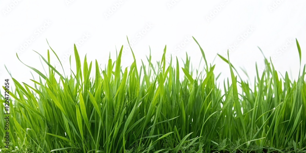 Fototapeta premium Long Exposure Watercolor Garden Grass Set: Landscape Design Elements, Hand-Drawn Illustration