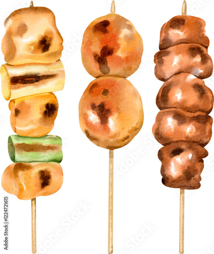 Fotografija watercolor yakitori