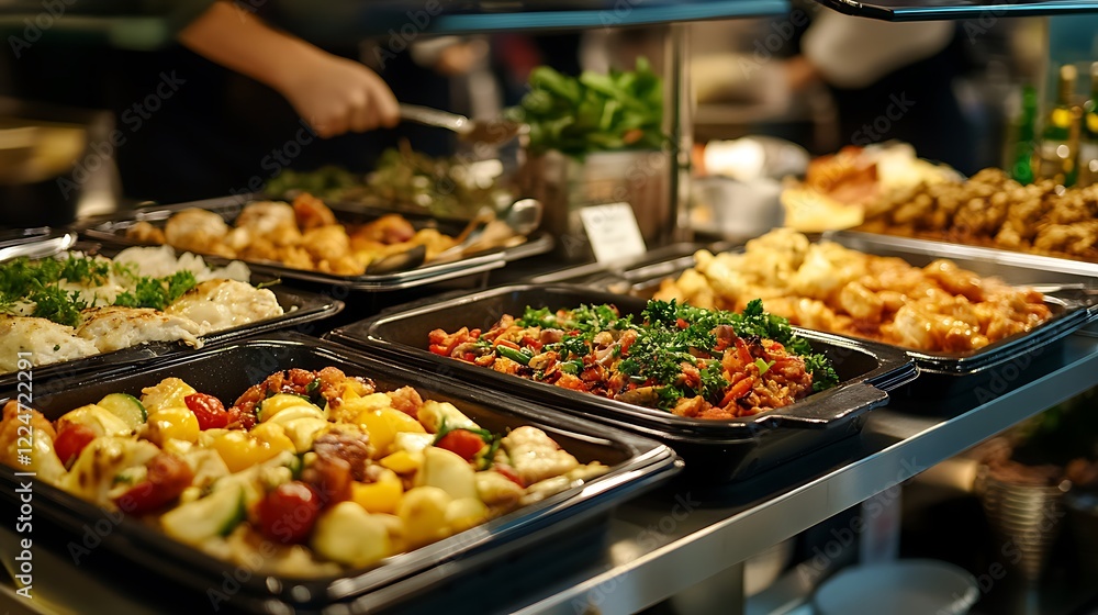 A variety of food items are displayed in an appetizing way A variety of food items are displayed in an appetizing way