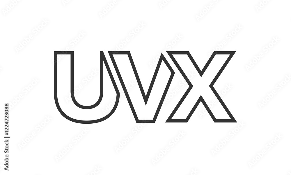 UVX logo design template with strong and modern bold text. Initial based vector logotype featuring simple and minimal typography. Trendy company identity. UVX logo design template with strong and modern bold text. Initial based vector logotype featuring simple and minimal typography. Trendy company identity.