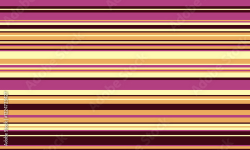 Geometric stripes seamless vector pattern with horizontal lines in varied colours, creating an abstract background. Ideal for textile design, wallpaper, or graphic prints.
