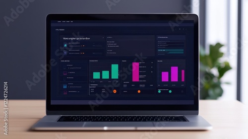 Wallpaper Mural Data Visualization Interface on Modern Laptop Screen Torontodigital.ca