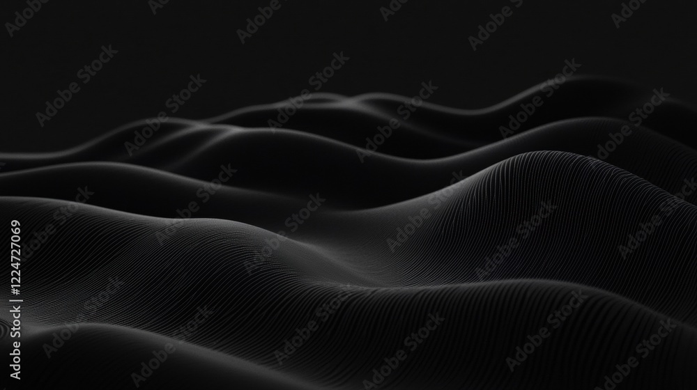 Obraz premium A black and white image of a mountain range with a dark, moody atmosphere