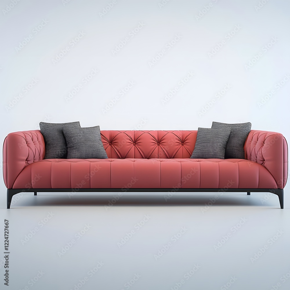 Obraz premium red sofa isolated on white