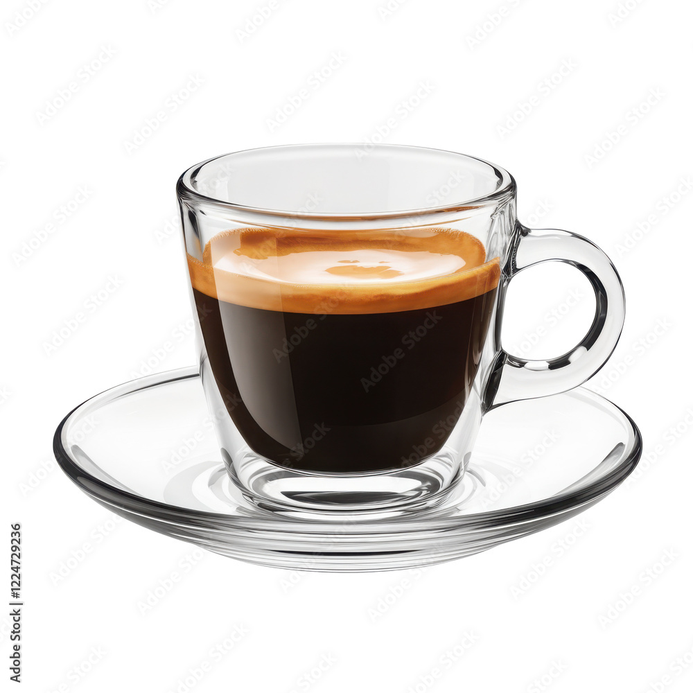 Glass Espresso Cup with Saucer and Crema Glass Espresso Cup with Saucer and Crema