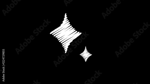 手描き風キラキラループ絵文字_大小（白）