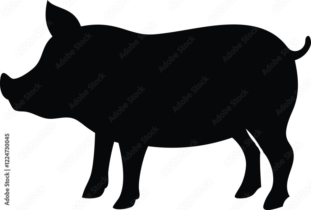Fototapeta premium pig silhouette icon vector design