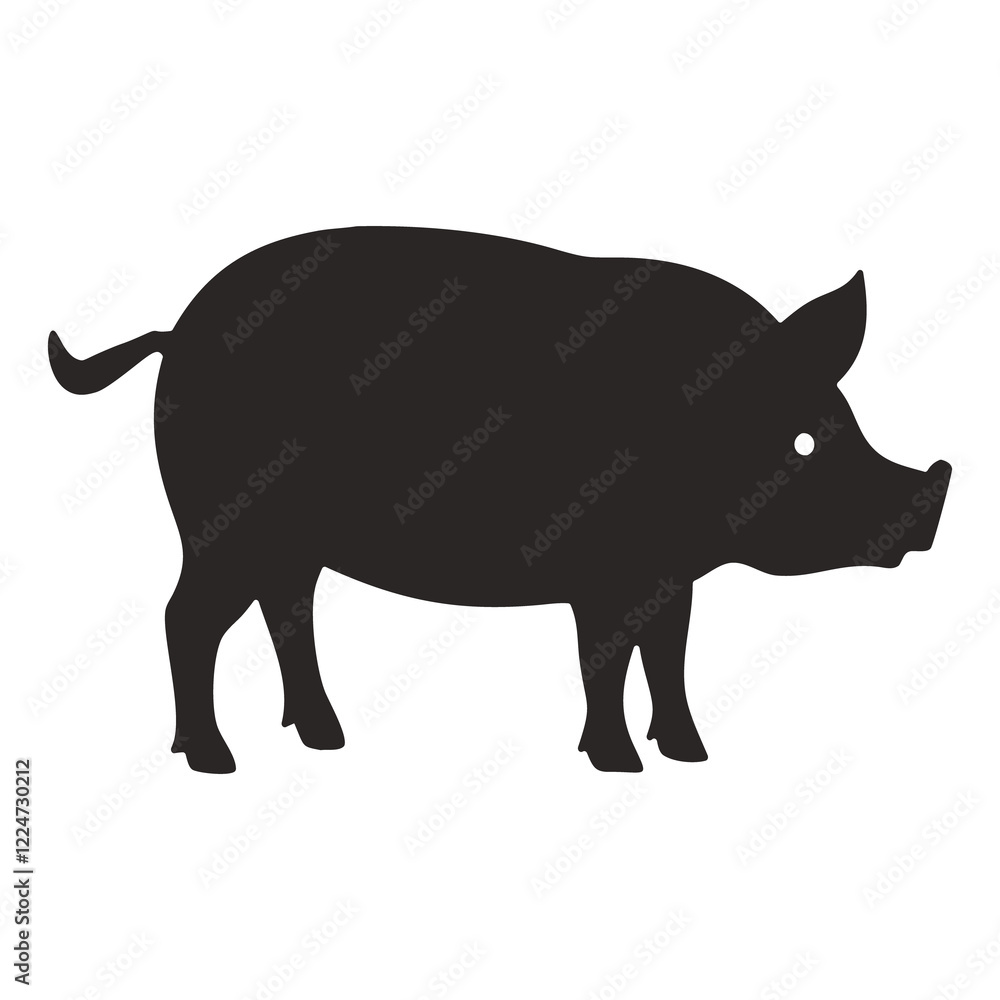 Fototapeta premium pig silhouette icon vector design