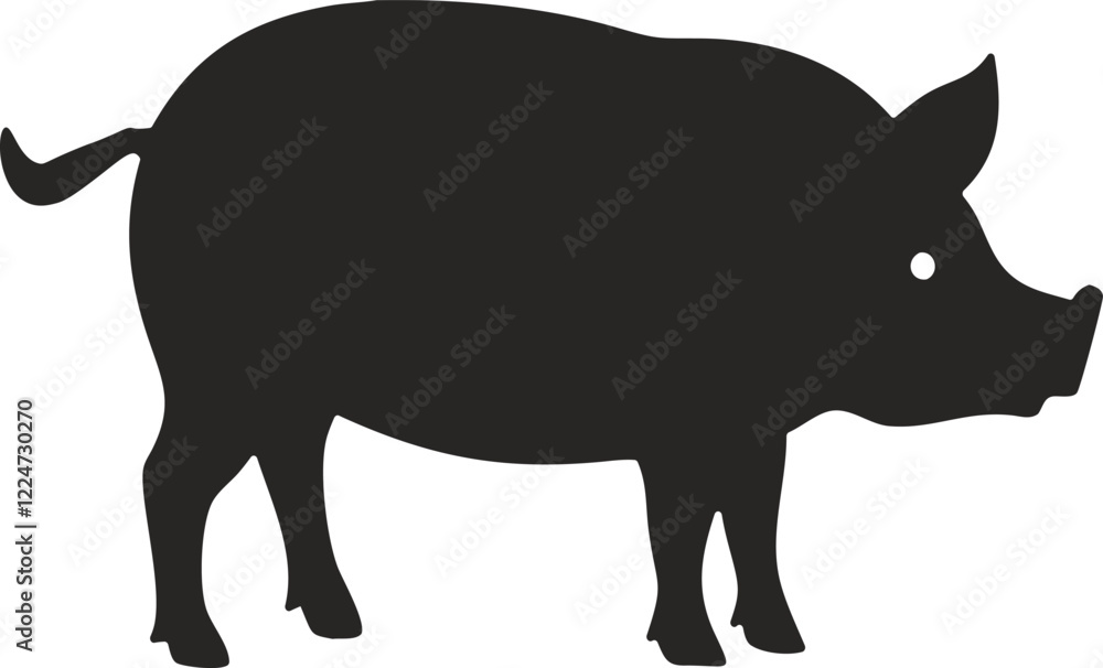 Fototapeta premium pig silhouette icon vector design