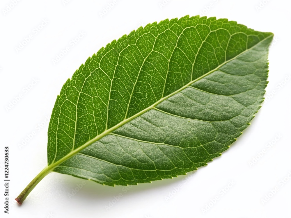 Obraz premium Lush Green Leaf Isolated on PNG Background - High-Resolution Stock Photo