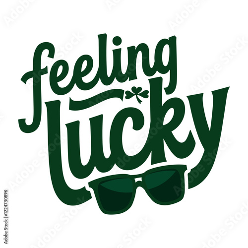 hand-lettered feeling lucky typography for st. patrick’s day decorations