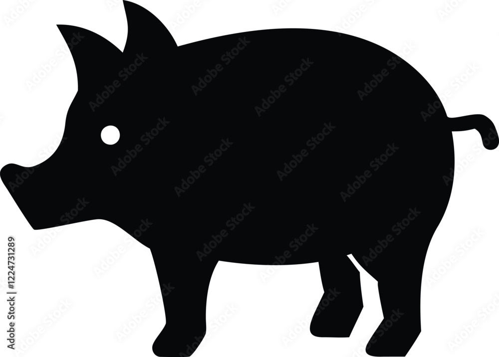 Fototapeta premium pig silhouette icon vector design