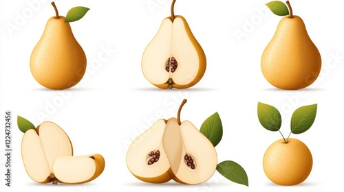  a pear isolated on a white background  photo