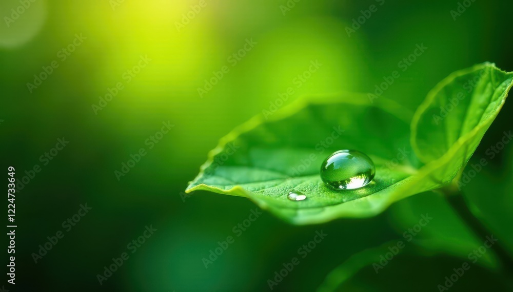 Single water drop on lush green leaf, sunlight, photography, texture, image Single water drop on lush green leaf, sunlight, photography, texture, image
