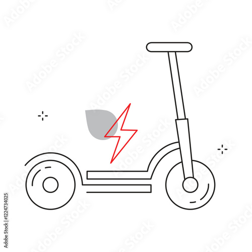 Electric Mobility Green Scooter Vector Icon Design