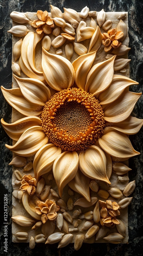 custom made wallpaper toronto digitalA texture of sunflower seeds arranged in perfect spirals.