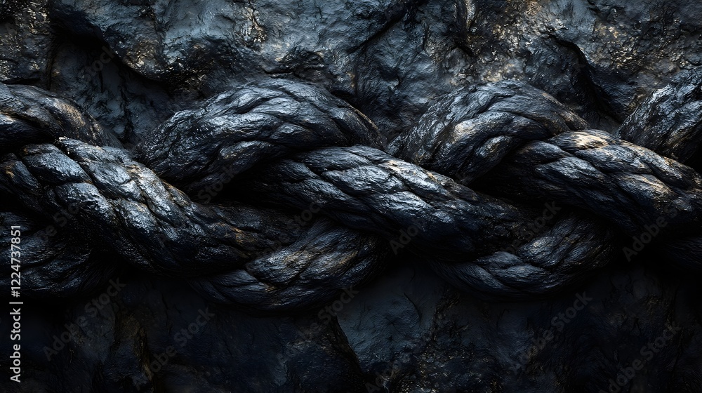 A texture of weathered rope fibers twisted into intricate knots.