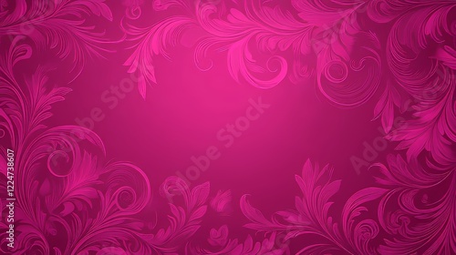 Elegant Pink Floral Frame Design Background