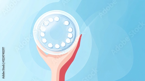 Female Contraceptive Implant for Pregnancy Prevention Vector Illustration photo