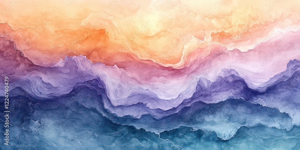 A mesmerizing abstract watercolor wave pattern in vibrant colors. A mesmerizing abstract watercolor wave pattern in vibrant colors.