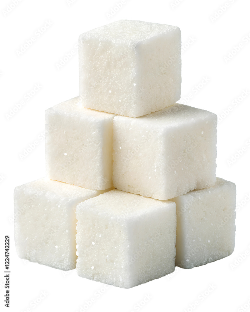 Stacked sugar cubes no background in PNG format. Stacked sugar cubes no background in PNG format.