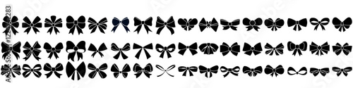 Ribbon bow icon vector set. Bow illustration sign collection. Hair bow symbol. Ribbon logo.