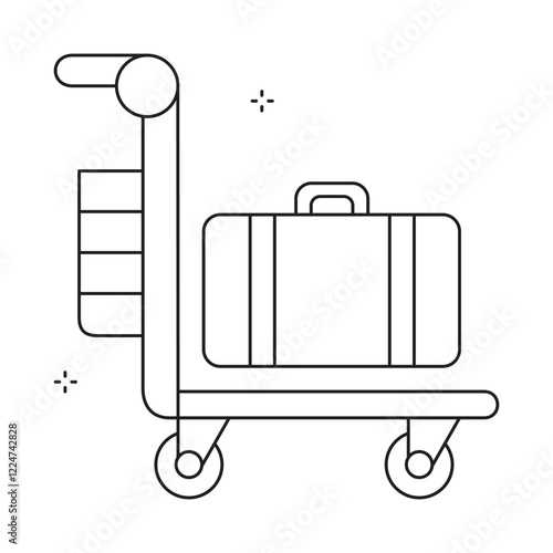 Airplane Trolley Catering Vector Icon Design with Editable Stroke