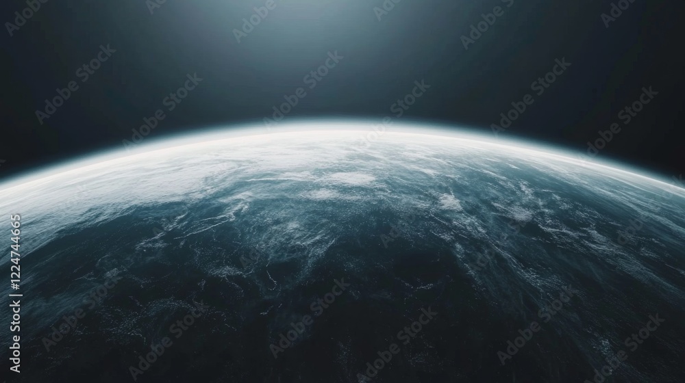 Obraz premium Stunning view of Earth from space, showing its curvature, clouds, and atmosphere.