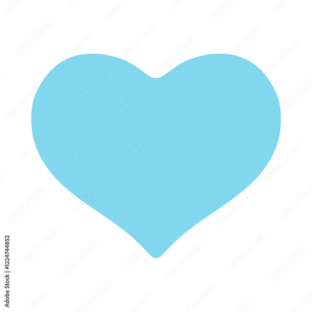 Light Blue Heart Clipart Illustration | Solid Heart Shape Isolated on White Background Light Blue Heart Clipart Illustration | Solid Heart Shape Isolated on White Background