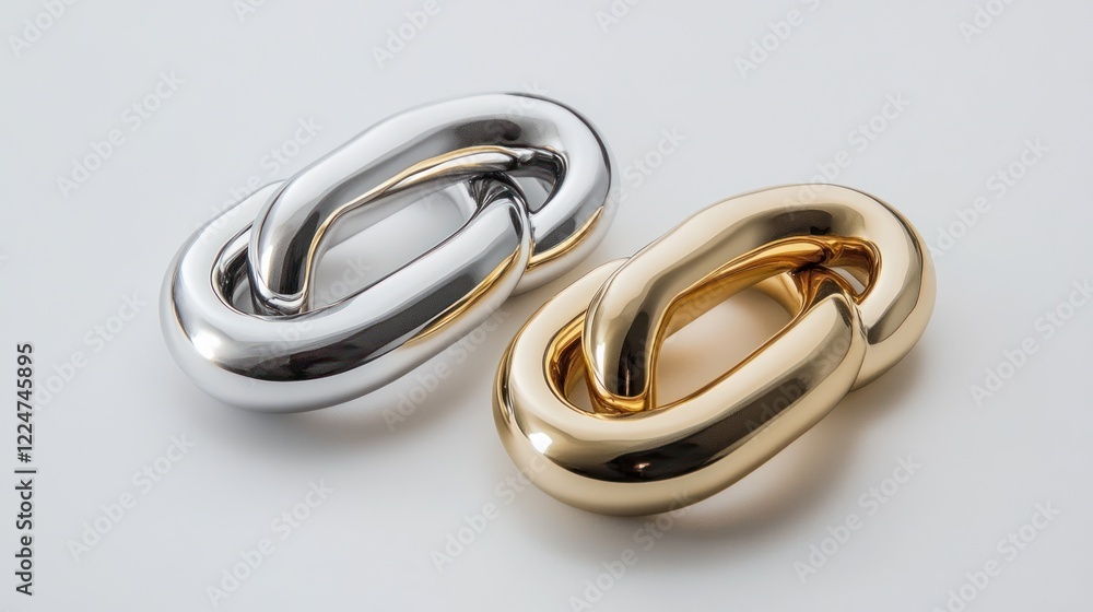 Metallic Chain Links: A Study in Silver and Gold Metallic Chain Links: A Study in Silver and Gold