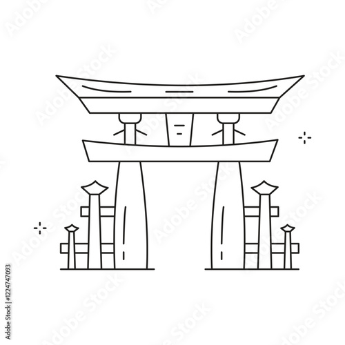 Sacred Tori Gate Landmark Vector Icon Design