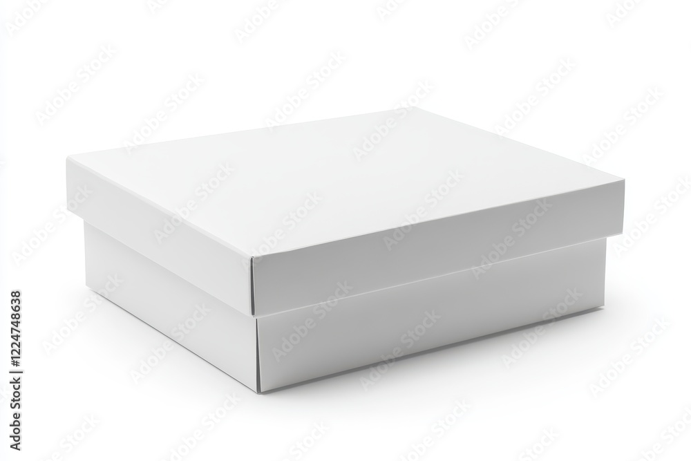 White cardboard box, studio shot, blank, packaging mockup, isolated White cardboard box, studio shot, blank, packaging mockup, isolated