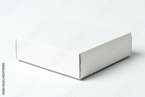 White square box, studio shot, blank, packaging mockup photo