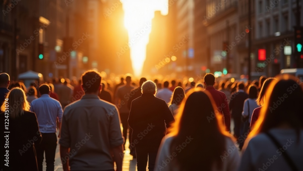 A Crowd Moving Toward the Sunset A Crowd Moving Toward the Sunset