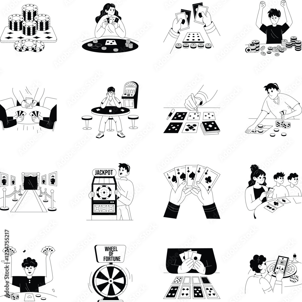 Collection of Glyph Style Gambling Illustrations
Collection of Glyph Style Gambling Illustrations