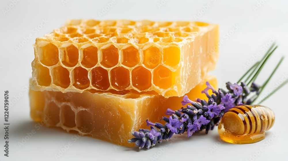 Artistic Close-up of a Luxurious Honey Soap Bar Featuring Intricate Textures and Ample Branding Space Artistic Close-up of a Luxurious Honey Soap Bar Featuring Intricate Textures and Ample Branding Space