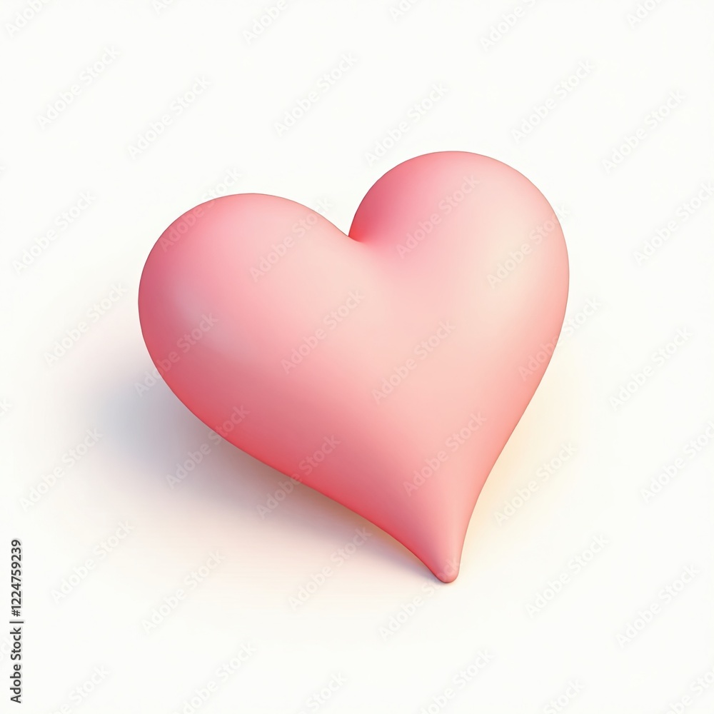 An isometric depiction of pink heart icon An isometric depiction of pink heart icon
