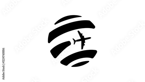 travel agent logo, black isolated silhouette