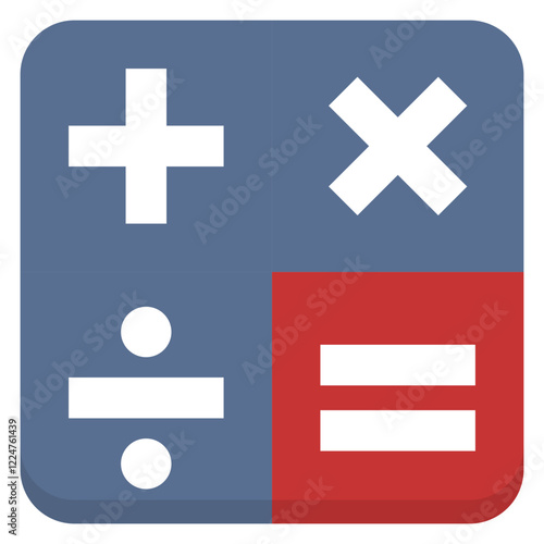 Math mark flat icon vector isolated on white background.