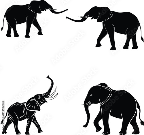 Photography set of elephants