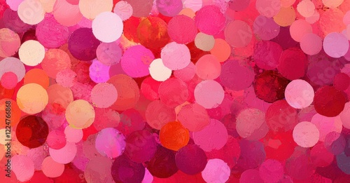 Abstract Pink and Red Circle Pattern Background