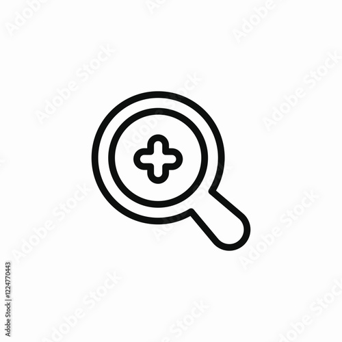 Zoom magnify plus icon vector sign